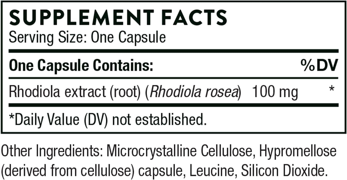 Rhodiola, 60 kasviskorkkia - Thorne Research