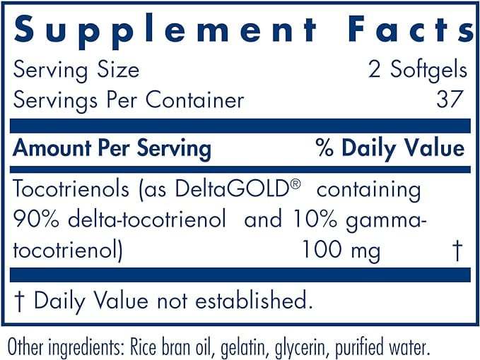 Delta -Fraction Tcotrienols, 50 mg, 75 Softgels - Nutrology / Allergy Research Group