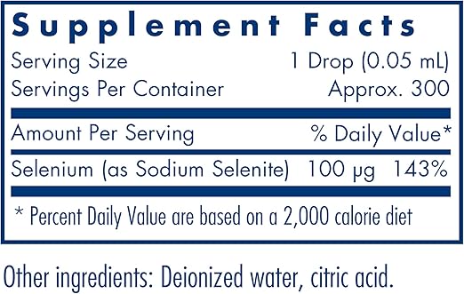 Selenhøj dosis falder 0,50 FL OZ - Nutricology / Allergy Research Group