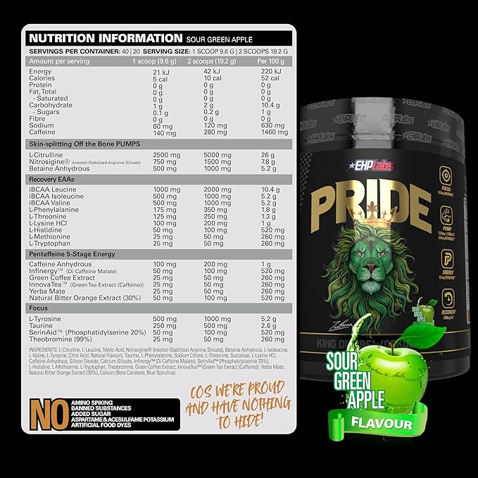 EHP Labs Pride Pre-Workout 384G Sour Green Apple