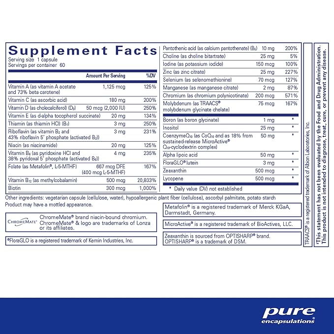 EEN. Multivitamine met ijzer, 60 doppen - pure inkapselen