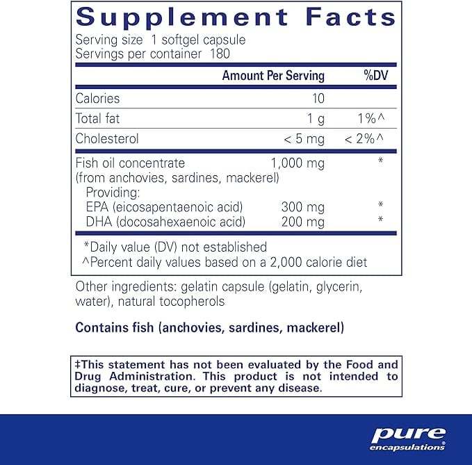 EPA/DHA Essentials 180 Softgels - Rena kapslingar