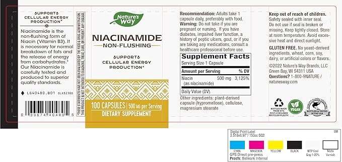 Niacinamide 500mg, 100 капсули - Пътят на природата