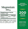 Magnésium, 500 mg, 200 comprimés - Bounty de la nature