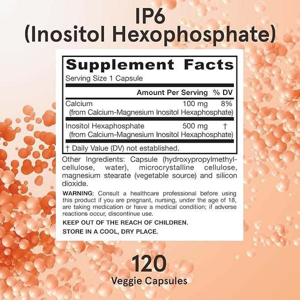 IP6, inositol hexafosfato 500mg, 120 cápsulas - fórmulas de brillo