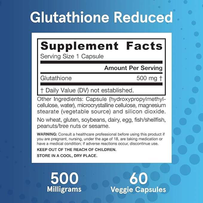 Glutathion reduceret, 500 mg, 60 kapsler - Jarrow -formler