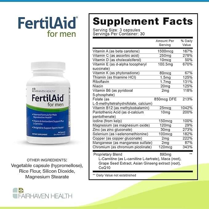 Fertilaid for mænd, 90 kapsler - Fairhaven Health