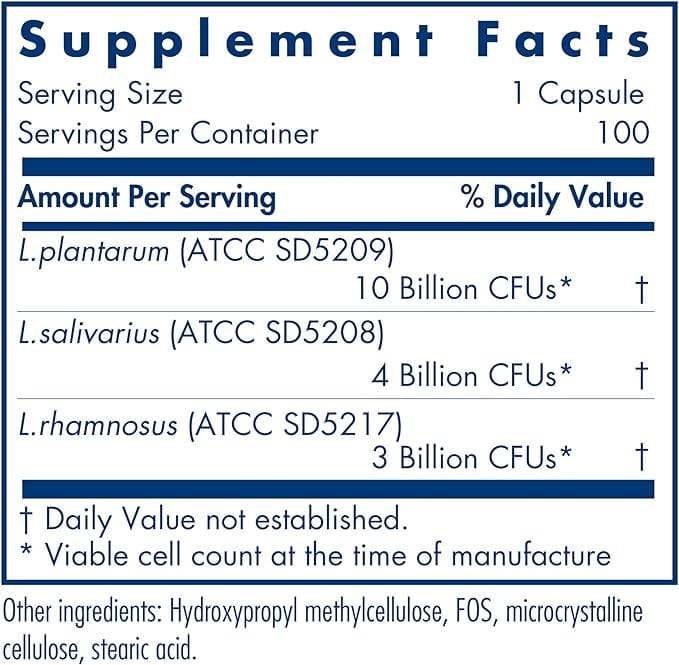 Lactobacillus 100 capsules - Allergy Research Group