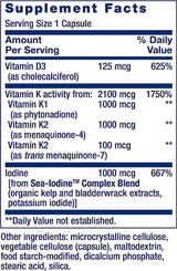 Vitamine D und K mit Meersiod, 60 Kapseln - Lebensverlängerung