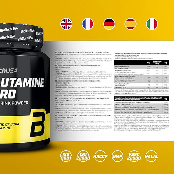 BioTechUSA BCAA + Glutamine Zero, Orange - 480 grams