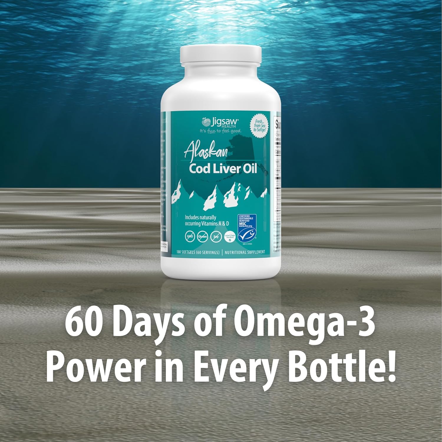 Alaskan Cod Liver Oil (CLO) - 180 softgels - Jigsaw Health