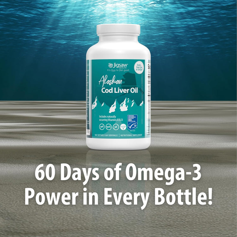 Alaskan Cod Liver Oil (CLO) - 180 softgels - Jigsaw Health