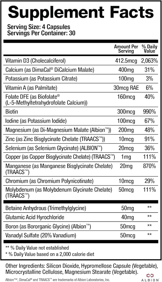 Ondersteuning mineralen 120 caps - Biomatrix