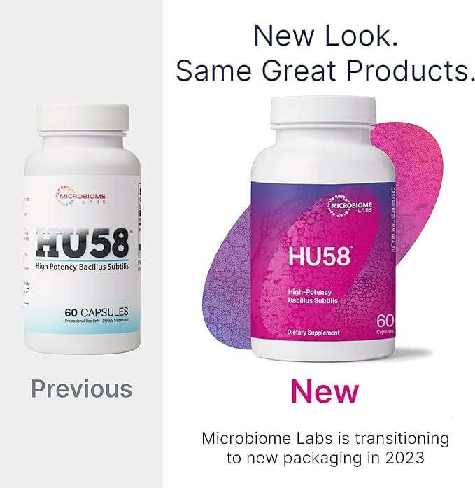 HU58 High Potency Bacillus subtilis, 60 tapas - Microbiome Labs