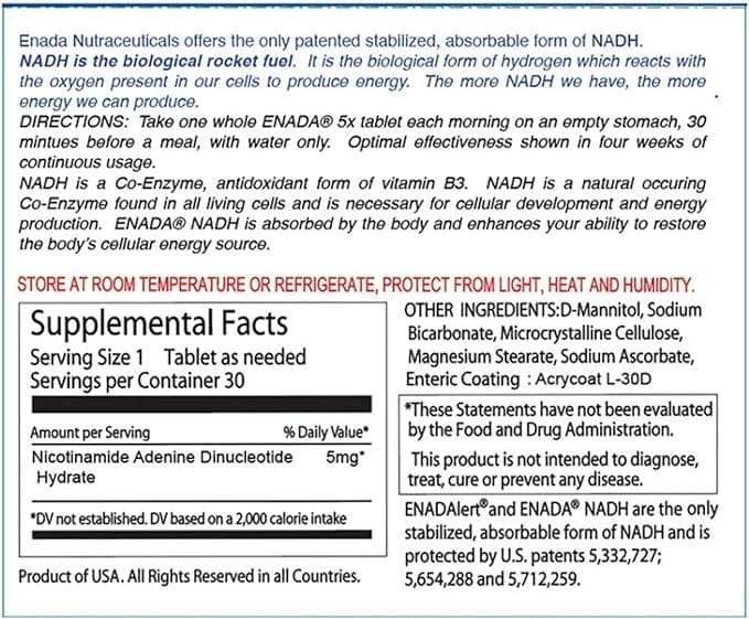 ENADA® NADH 5MG, 30 TABS - Prof Birkmayer Health Pro