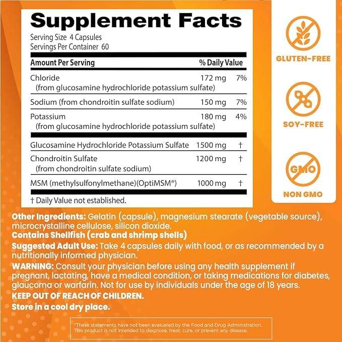 Glucosamin -Chondroitin -MSM mit Optimsm, 240 Kapseln - Beste des Arztes