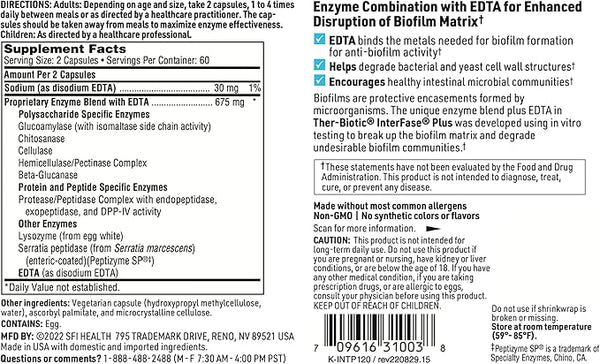 Ther Biotic Interfase Plus - 120 Veg Caps - Klaire labs  (SFI Health)