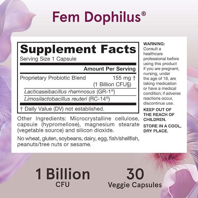 Fem -Dophilus (stabilna półka), 30 kapsułek - formuły jarrow