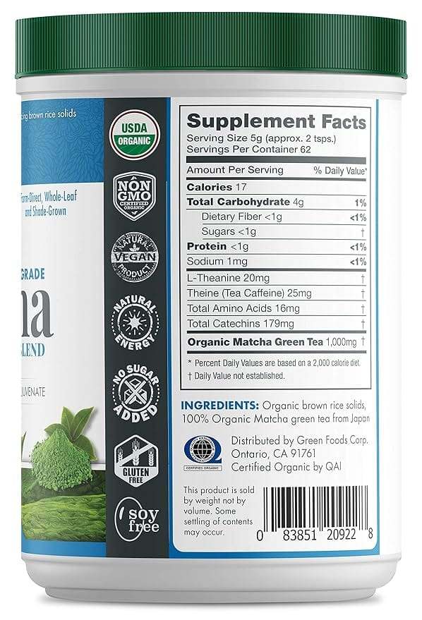 Matcha Green Tea Energy Blend, 312 g - Green Foods