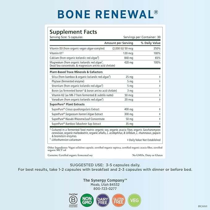 Reînnoirea oaselor, 150 de capsule, compania de sinergie