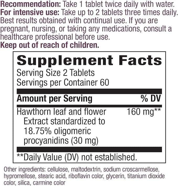 HeartCare, Hawthorn Extract, 120 Tablets - Nature's Way