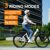 Mountain Bike elettrica da città/mountain bike per adulti da 26", batteria rimovibile da 36 V 13 Ah, motore da 250 W, 7 velocità, display LCD, sospensione anteriore, autonomia fino a 80 km