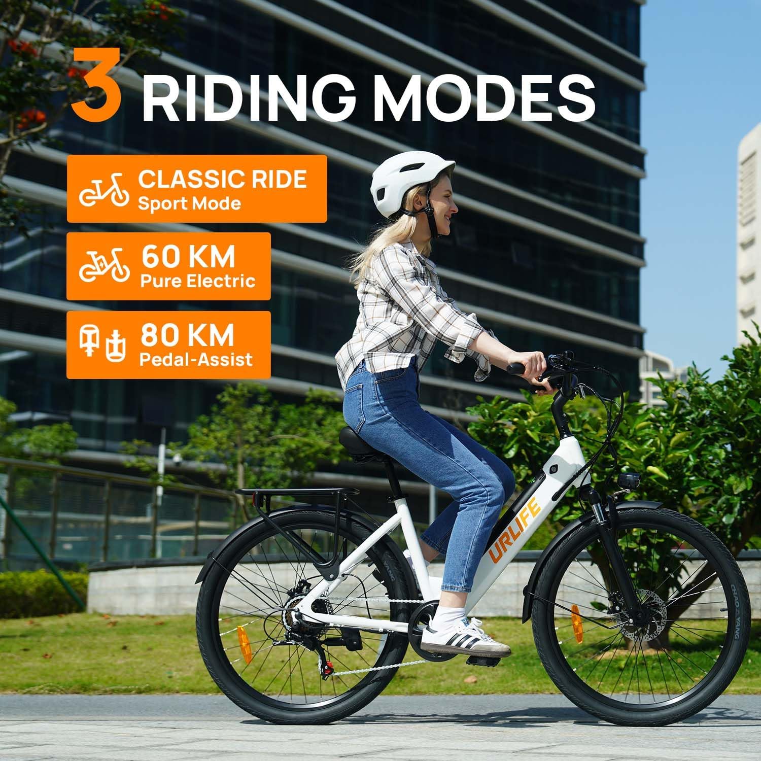 Mountain Bike elettrica da città/mountain bike per adulti da 26", batteria rimovibile da 36 V 13 Ah, motore da 250 W, 7 velocità, display LCD, sospensione anteriore, autonomia fino a 80 km