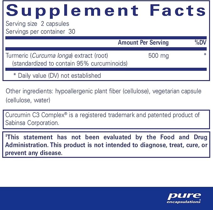 Curcumine, 250 mg 60 Veg Caps - Encapulation pure