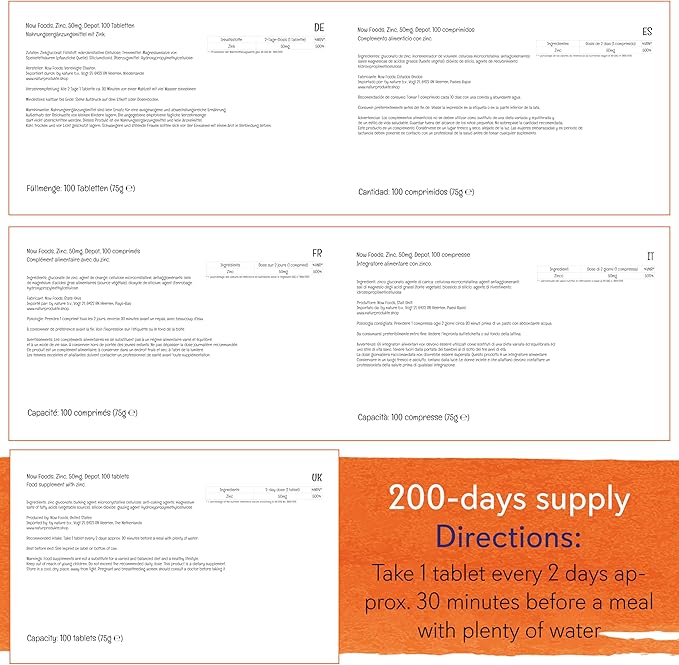 Τώρα τα τρόφιμα ψευδάργυρος 50mg