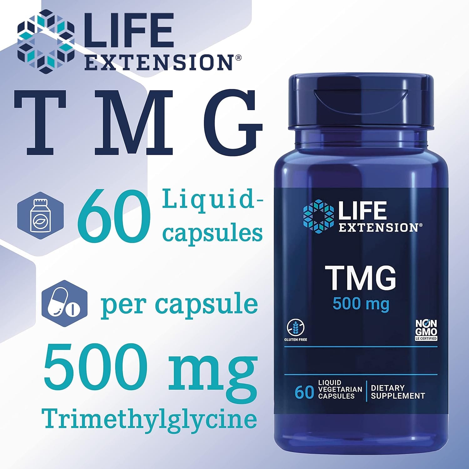 Life Extension TMG, 500mg - 60 liquid vcaps