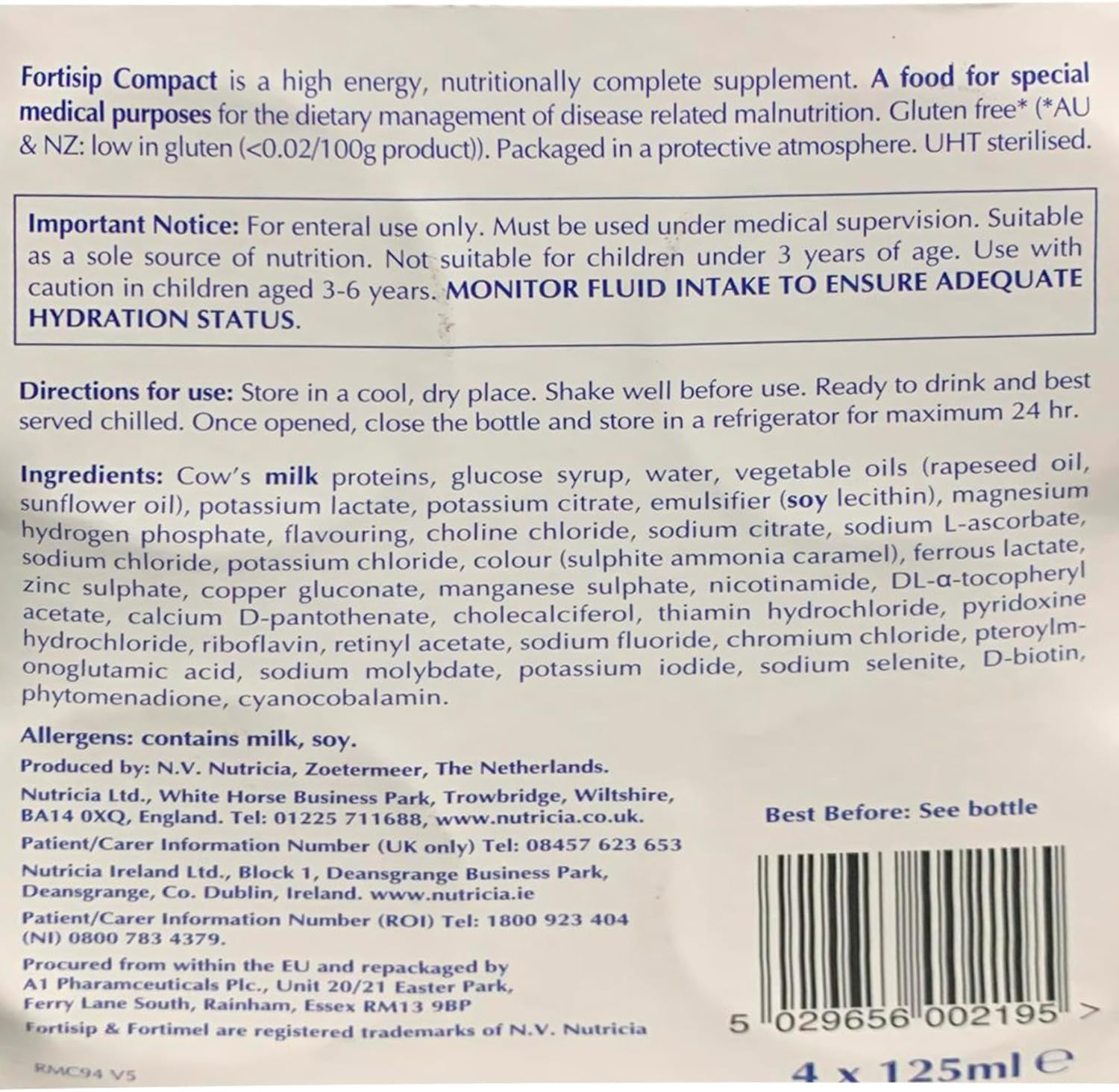 Fortisip Compact Mocha 125ml Pack of 4