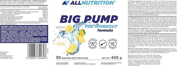 Allnutrition Big Pump, Lemon - 420 grams