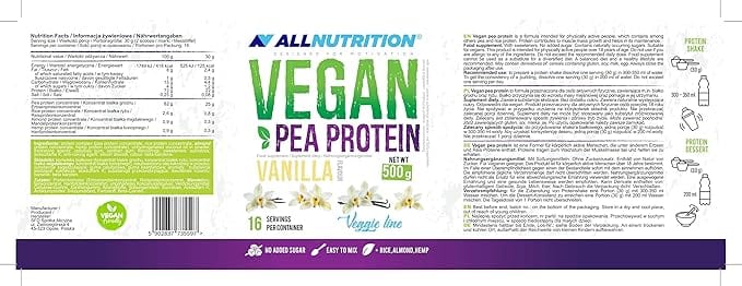 Allnutrition Vegan Protein, Vanilla - 500 grams