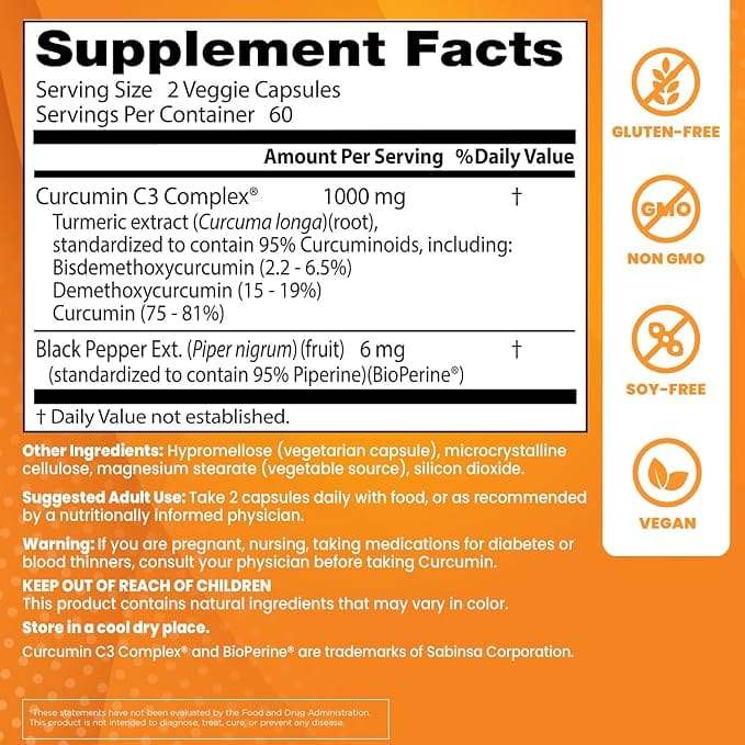 Curcumine, Haute absorption 500 mg, 120 capsules - Dr's Best