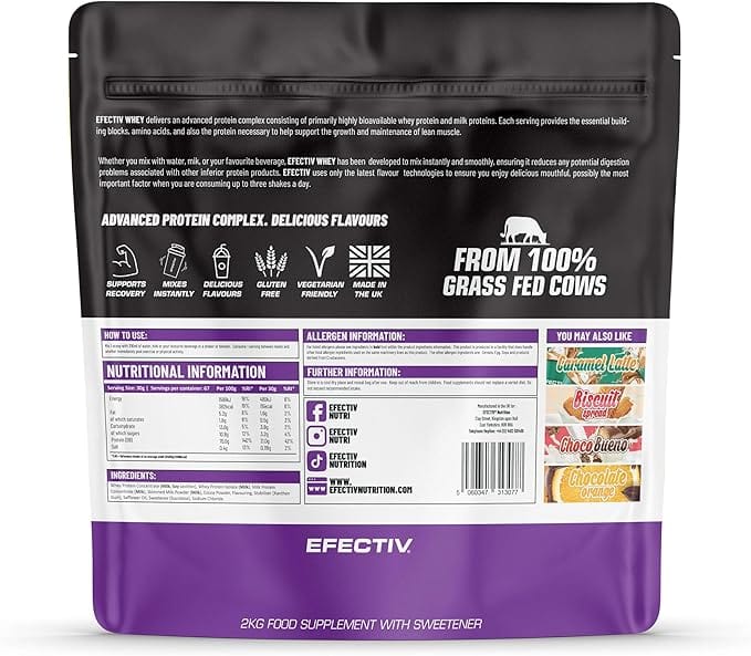 Efectiv Nutrition Whey Protein, Milky Choc - 2000 grams