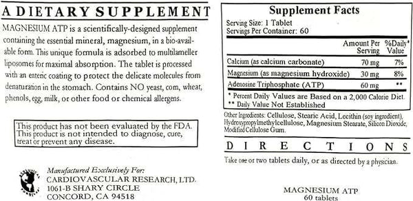 Liposomal Magnesium ATP 60 tablets - Ecological Formulas