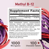 Méthyl B12 1000mcg, saveur de citron, 100 passes à pas - Formules Jarrow