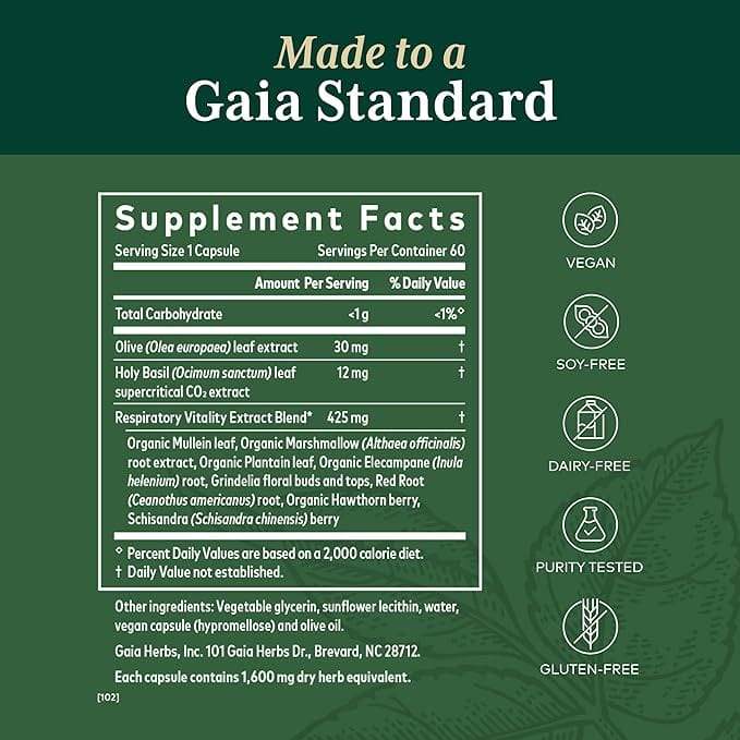 Daily Lung Formula, 60 Capsules - Gaia Herbs