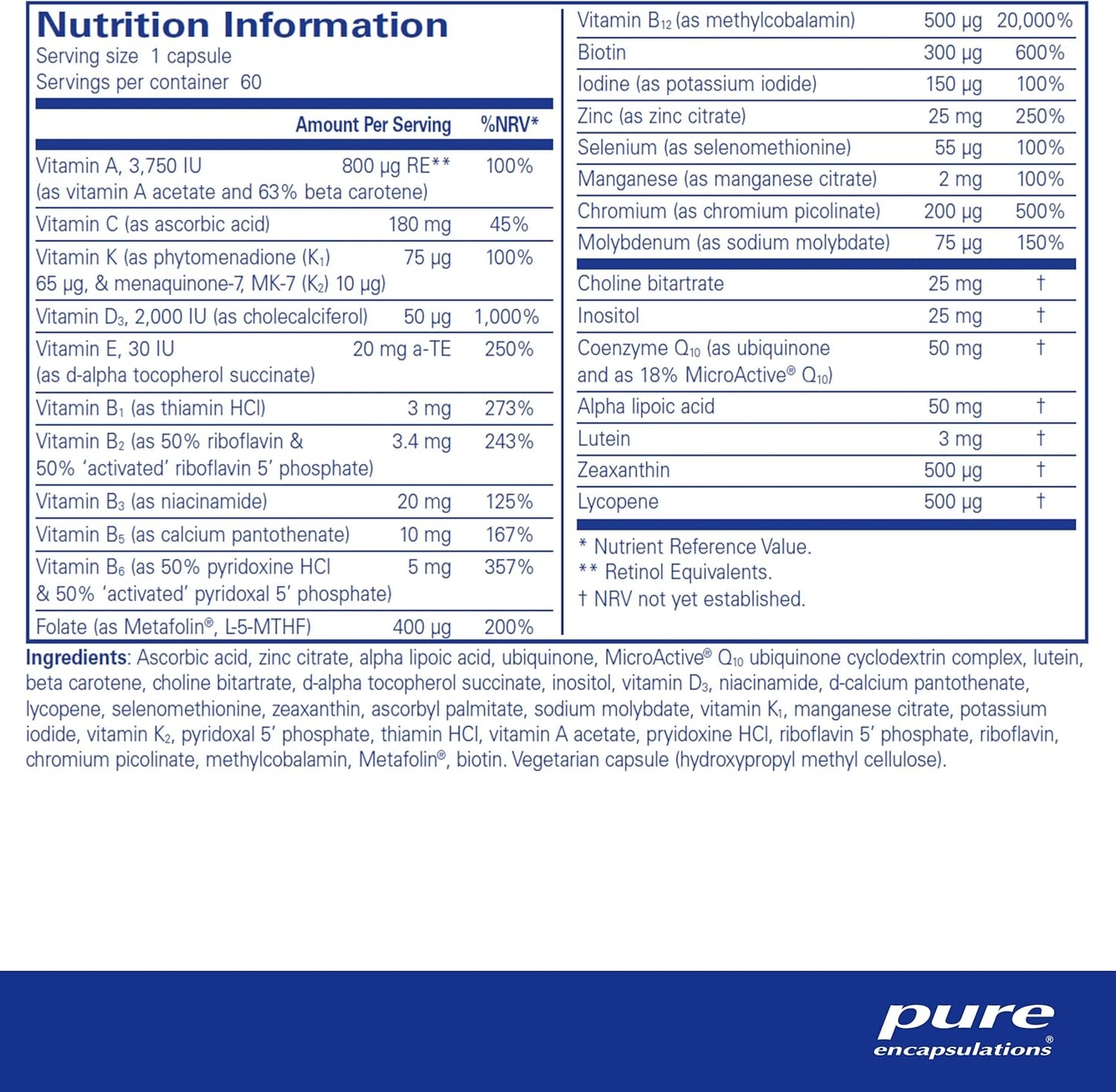 O.N.E. Multivitamiin, 60 korki - puhtad kapseldamised