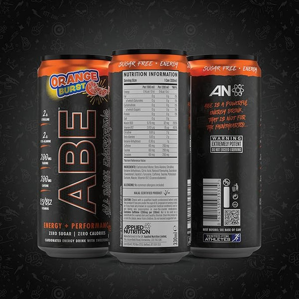 Applied Nutrition ABE Energy + Performance Cans, Orange Burst - 12 x 330 ml