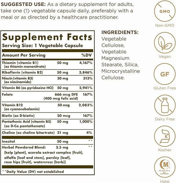 B-Complex 50 - 100 Vegetable Capsules - Solgar