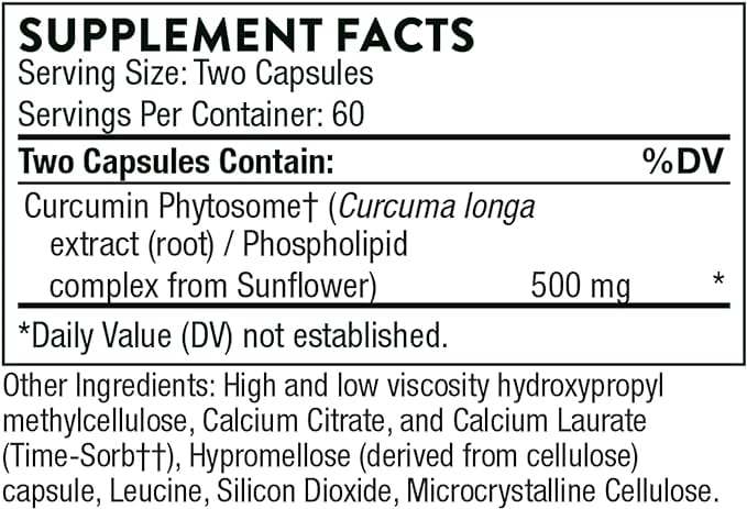 Phytosome de curcumine - 60 capsules (anciennement Meriva) - Thorne