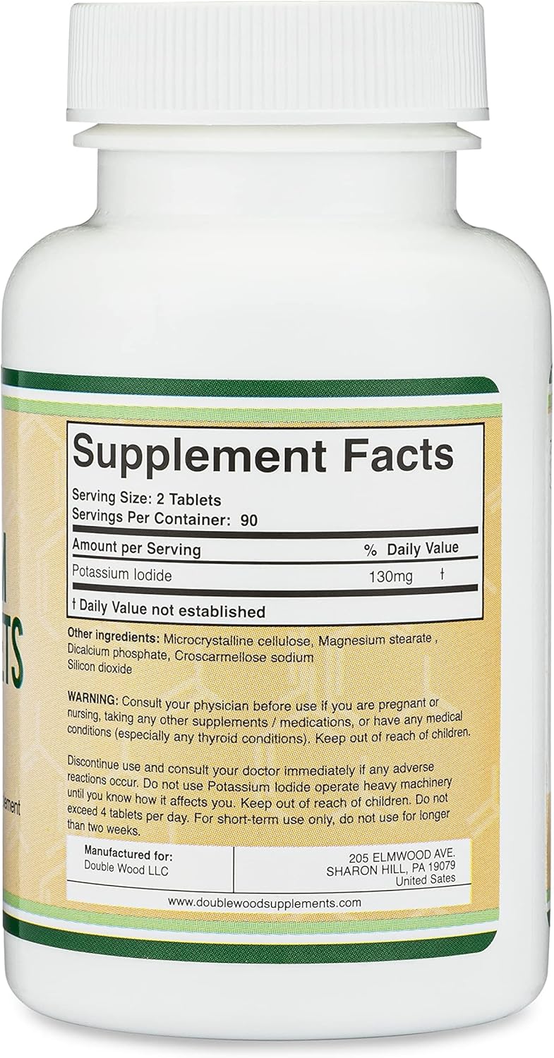 Yoduro de potasio de madera doble - 180 x 65 mg de tabletas