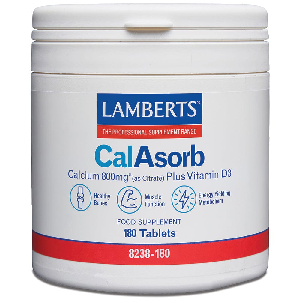 Lamberts CalAsorb Calcium Citrate 800mg with Vitamin D3 – 180 Tablets – image 2
