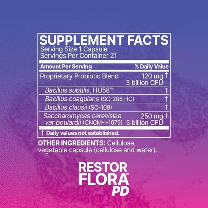 RestorFlora PD (21 cápsulas) - Microbiome Labs