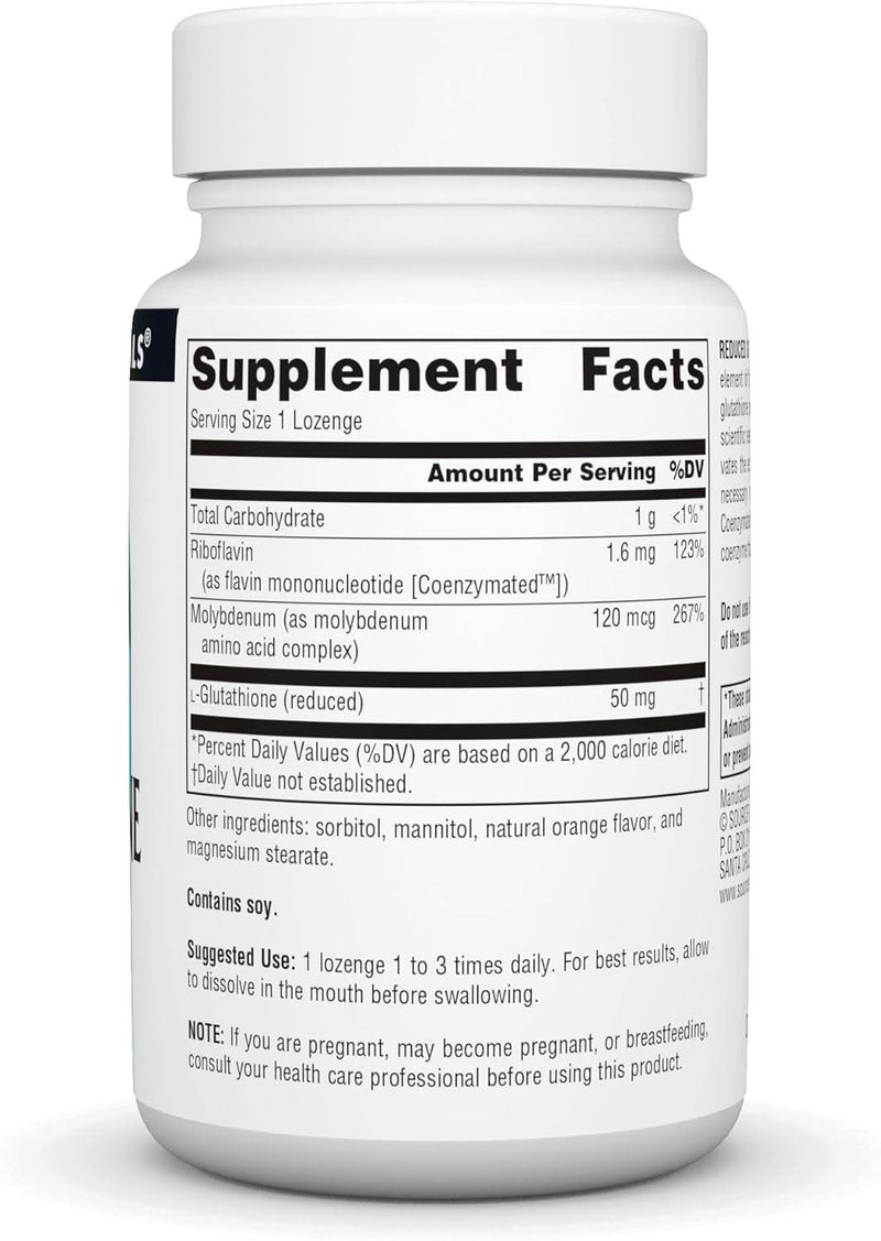 Reduced Glutathione Complex, Orange Flavored, 50 mg, 100 BioLingual Lozenges - Source Naturals