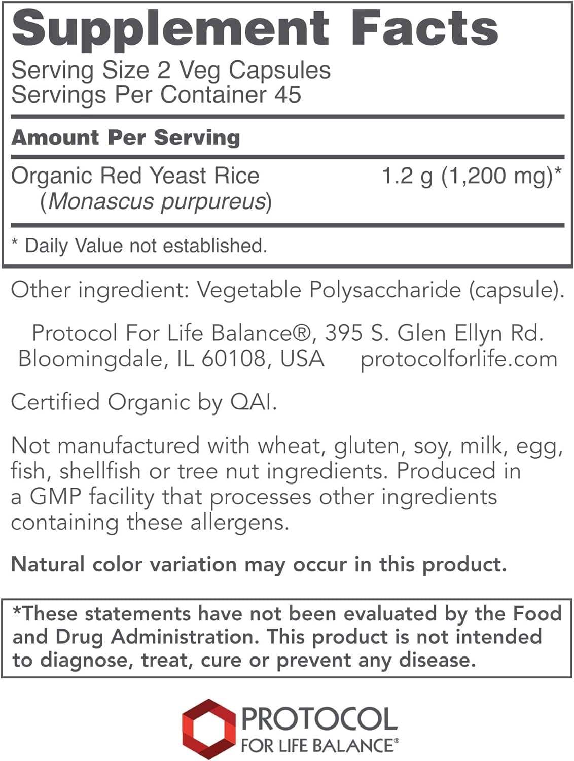 Extrato de arroz de levedura vermelho 90 Vegcaps - Protocolo para Balance