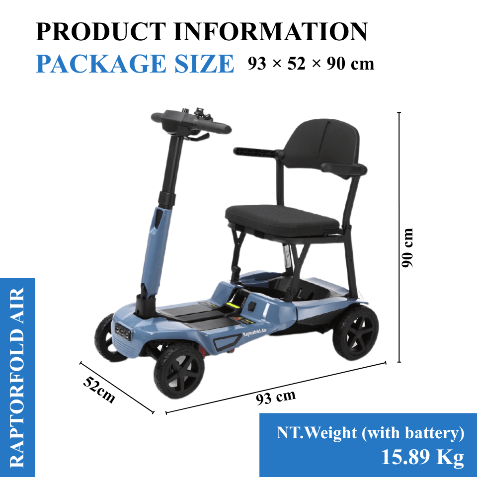 Raptor Fold Air Ultra-Lightweight Folding Mobility Scooter (14 kg, Airline-Friendly) - image 3