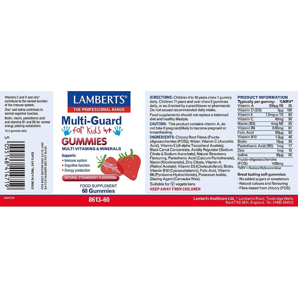 Lamberts Multi-Guard para gomitas para niños - 60 gomitas – imagen 4