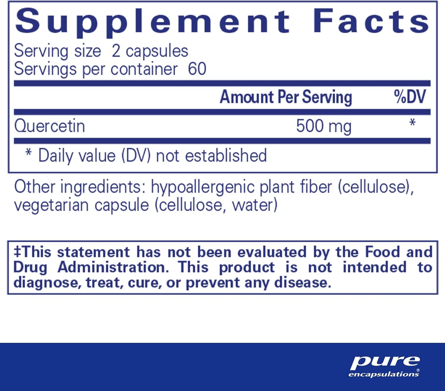 Quercetina 250mg 120 VCAPS - Encapsulações puras